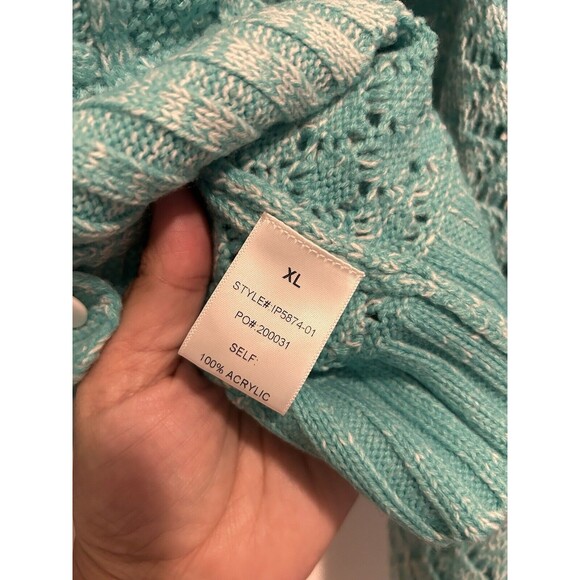 Bibi Front 3 Button Cardigan Chunky Knit Sweater Women's Size XL Boho Chic Y2K - Picture 4 of 5